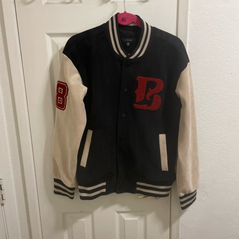 Black and Cream Varsity Jacket